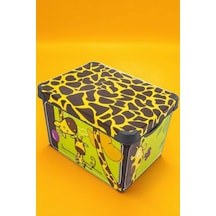 Style Box Giraffe Desenli 10 L Dekoratif Saklama Kutusu Çok Renkli