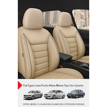 Jet Deri Oto Koltuk Kılıfı Fiat Egea-linea-punto-albea-marea-tipo-uno Uyumlu Bej