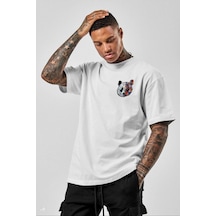 Wear Vexel Erkek Baskılı T-shirt Kısa Kol Bisiklet Yaka Regular Fit Rahat Kalıp Tişört - Beyaz Çok Renkli