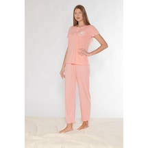 Alperi Kısa Kol Pijama Takımı Viskon 780-54 Koyu Somon
