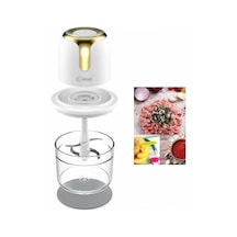 Usb To Type-c Şarjlı Mini 3 Bıçaklı Gold Blender Rondo Gıda Doğrayıcı 1.2lt Mika Kristal Hazne Kc-8221 Bx40