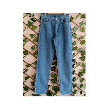 Çınar Boutique Paçası Taşlı Kot Pantolon Mavi Mavi