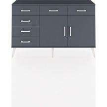 Arges Konsol 2 Raflı 6 Çekmeceli 2 Kapaklı 132x30x83 Antrasit-antrasit/antrasit Antrasit/antrasit