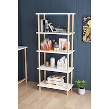 İntergo Dekoratif 5 Raflı Ahşap Ayaklı Kitaplık İntergo Dekoratif 5 Raflı Ahşap Ayaklı Kitaplık