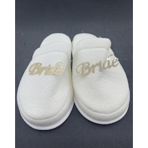 Gold Renk Detaylı Bride Tüysüz Terlik Model