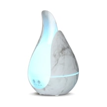 200ml Ultrason Hava Nemlendirici Aroma Esansiyel Yağ Difüzörü 7 Renk Led Gece Lambası Serin Mist Maker, Fiş Tipi: İngiltere Fişi Mermer Taban