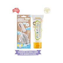 Jack N' Jill Jack N Jill Bebek Diş Fırçalama Seti Silikon 2\'li Parmak Fırça + Muz Aromalı Diş Macunu 50g