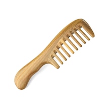 Oypfxmı-geniş Diş Doğal Sandal Ağacı Saç Tarağı-kalın Kıvırcık Dalgalı Saçlar İçin Pürüzsüz Saplı Statik Olmayan Ahşap Dolaşık Açıcı Tarak
