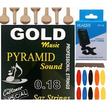Gold Pyramid 0,18 Kısa Sap Pro Bağlama Teli 5'Li Ekonomik Set
