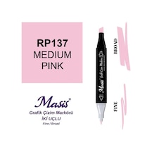 Çift Uçlu Marker Grafik Çizim Kalemi 137 Pembe