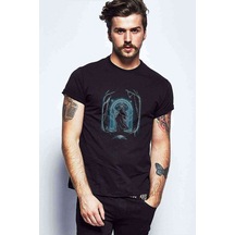 Of The Rings Speak Friend Metal Baskılı Siyah Erkek Tshirt