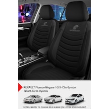 Panther Serisi Keten Kumaş Oto Koltuk Kılıfı- Renault Fluence-megan 1-2-3-clio-symbol-toros Uyumlu Siyah
