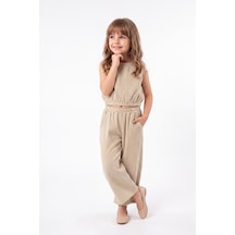 Mnk Baby & Kids Kız Çocuk Pamuklu Müslin Rahat Takım M00826 Kahverengi