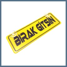 Buradabulabilirsin Bırak Gitsin Yazılı Sarı Dekor Plaka Vantuzlu Cam Süsü 22x7.5cm Bbz