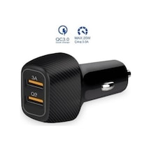 Araç içi Şarj Cihazı 3.0A FAST 20W Süper Hızlı 2 Usb Çıkışlı Çakmaklık