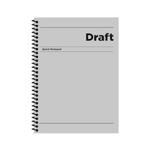 Çizgili Sert Kapak Spiralli Draft Defter Gri 17x24 Çok Renkli