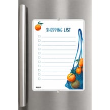 Alışveriş Listesi - A5 - Mıknatıslı - Pvc - Buzdolabı Notluk & Masaüstü - Yaz Sil - Planlayıcı - 4321 Çok Renkli