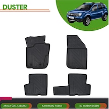 Dacia Duster 4x4 2010-2017 4d Araca Özel Havuzlu Paspas Takımı Karbon
