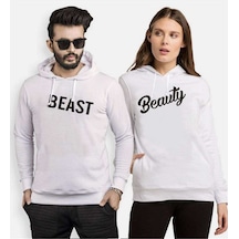 Tshirthane Beast Beauty Sevgili Kombinleri Kapüşonlu Kombini