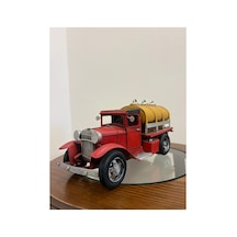 Eskitme Detaylı Metal Model Kamyon Tanker Ev Ve Ofis Dekorasyonu