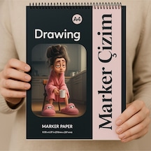 Marker Çizim Defteri , Eskiz Defteri, A4 Boyutunda