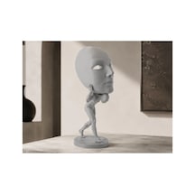 Zeroxo Sürreal Maske Taşıyan Adam Heykeli, Soyut Modern Sanat Masaüstü Süsü, Felsefik Dekoratif Büst, Avangart Ofis Ve Ev Dekoru