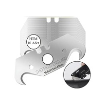 Kalite Kancalı Rötuş Bıçak Yedeği Kesme Boynuz Bıçak Halıcı Bıçağı 10'lu Paket 18.8x51.5x0,61mm