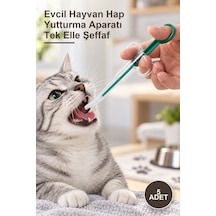 5 Adet Evcil Hayvan Hap Yutturma Aparatı Tek Elle Şeffaf