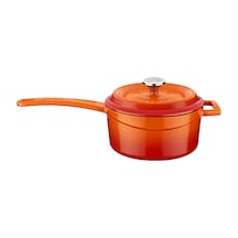 Lava Döküm Yuvarlak Sos Tenceresi. Metal Saplı Çap 16 CM.