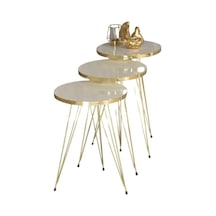 Zigon Sehpa Gold Krem Tel 1044