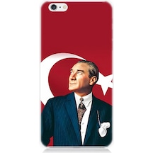 iPhone Uyumlu 6 Plus Silikon Kılıf Mustafa Kemal Atatürk Ve Bayrak
