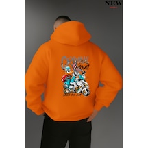 Criminal Mode Baskılı Sweatshirt Turuncu