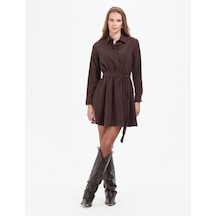 Pierre Cardin Kadın Koyu Kahverengi Elbise Dokuma 50318786-vr084 Koyu Kahverengi