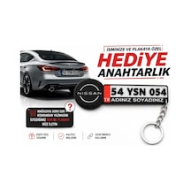 Nissan Logolu Ve Plakalı Anahtarlık , Kişiye Özel - Hediyelik Nissan Araç Plaka Anahtarlık - Plakalı