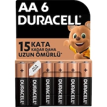 Duracell Alkalin AA Kalem Piller 1.5 V LR6/MN1500 6'lı Paket