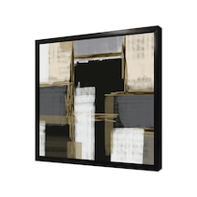 Gri Yeşil Soyut Çerçeveli Mdf Tablo-172161