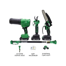 Dawreek BT0243 Dörtlü Budama Seti Ht Teleskopik 2.5M + Ağaç Budama + Bağ Makası + Turbo Fan