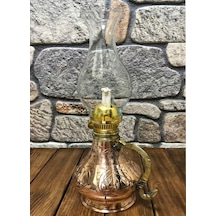 İşlemeli Bakır Gaz Lambası Büyük Boy, G10081