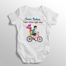 İmaj Tuğbababy Canım Babam Doğum Günün Kutlu Olsun Yazılı Baskılı Bebek Zıbını (520689244) Beyaz