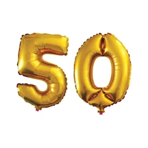 50 Yaş Sayı Folyo Balon Altın 90 Cm Sarı