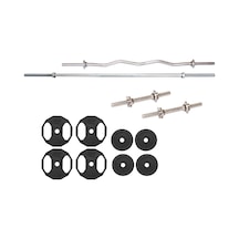 Acdspor 40 KG Döküm Halter Dambıl Ağırlık 120 CM Uzun Bar + Z Bar