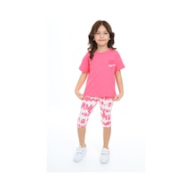 Toontoy Kids Toontoy Kız Çocuk Batik Desen Have Fun Yazı Baskılı Kaprili Takım Fuşya