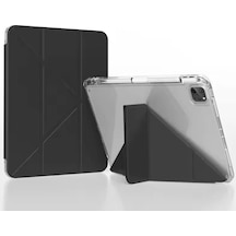 Apple Uyumlu iPad Air 11 İnç A3266 A3267 A2902 A2903 Uyku Modu Kalemlik Bölmeli 3 Katlamalı Kılıf Standlı Kapak