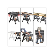Worx Wx051 Çok Fonksiyonlu Katlanabilir Çalışma Tezgâhı + 2 Adet Tetik İşkence Abanoz - Beyaz Worx Wx051 Çok Fonksiyonlu Katlanabilir Çalışma Tezgâhı + 2 Adet Tetik İşkence Abanoz - Beyaz