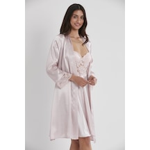 Pierre Cardin Saten Dantelli Gecelik Ve Sabahlık Takımı - 4265 001