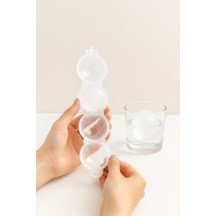 4 Bölmeli Küre Buz Kalıbı Sunum Buz Küre Kalıp Yazlık Buzluk Plastik Şeffaf Diğer