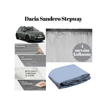 Guard Branda Dacia Sandero Stepway Uyumlu Araca Özel Pvc Dikişsiz Miflonlu %100 Su Geçirmez 4 Mevsimlik Gri 1 Adet