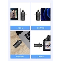 Lexroo Type-c İphone İle Uyumlu Çiftli Kablosuz Yaka Mikrofonu 3in1 Kamera Pc Android İos Uyumlu