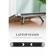 2 Kademeli Katlanabilir Yapışkanlı Laptop Standı Taşınabilir Notebook Yükseltici Tutucu