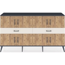Arges Konsol 4 Raflı 2 Çekmeceli 8 Kapaklı 176x30x99 Antrasit-çam Antrasit-çam/aytaşı